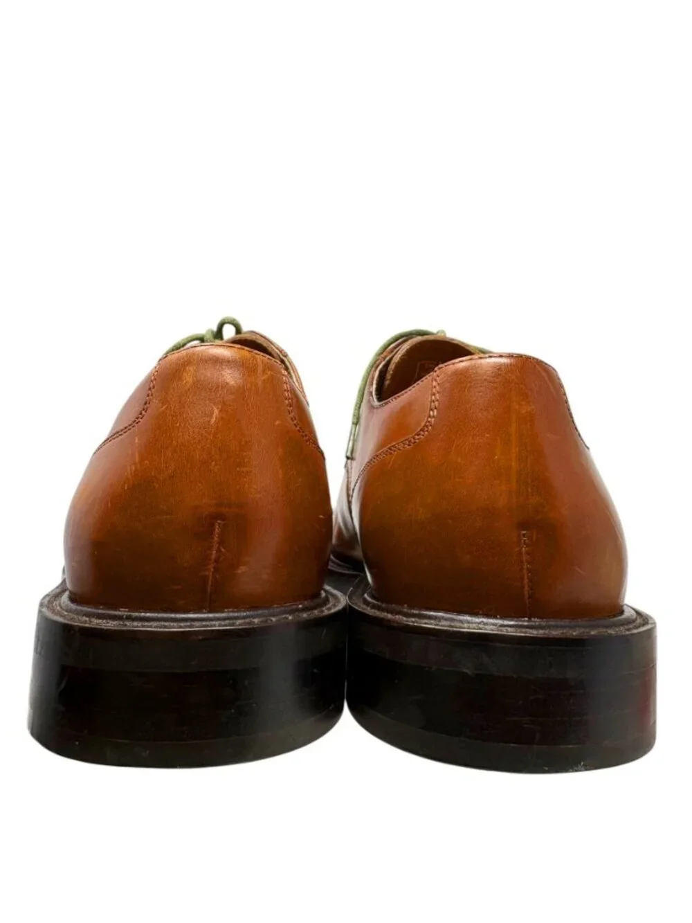 LANDS END Cognac Brown Leather Split Toe Dress Oxfords